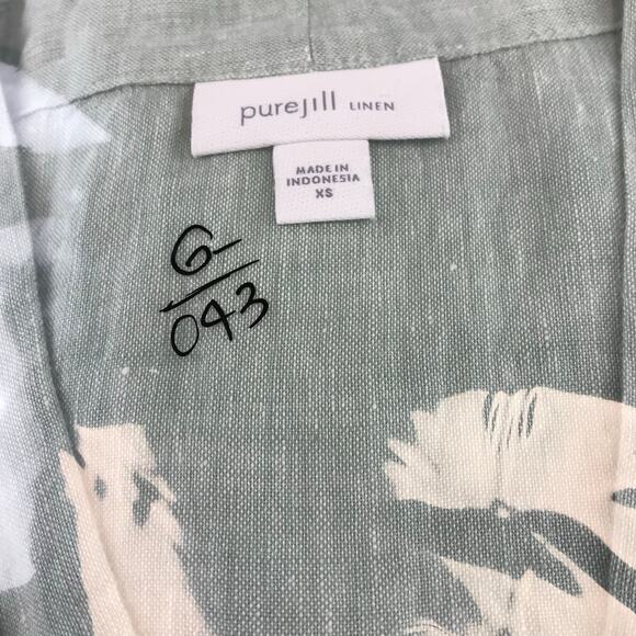 J.Jill Pure Jill Women Lene Blouse Tunic Top Size XS Light Green Button Neck - Picture 9 of 9